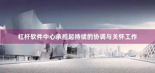 杠杆软件中心承担起持续的协调与关怀工作